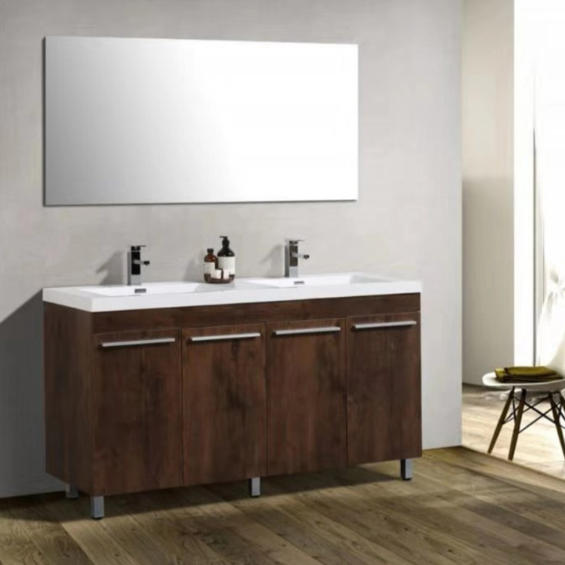 48" Double Sink Modern Bathroom Vanity With Mirror